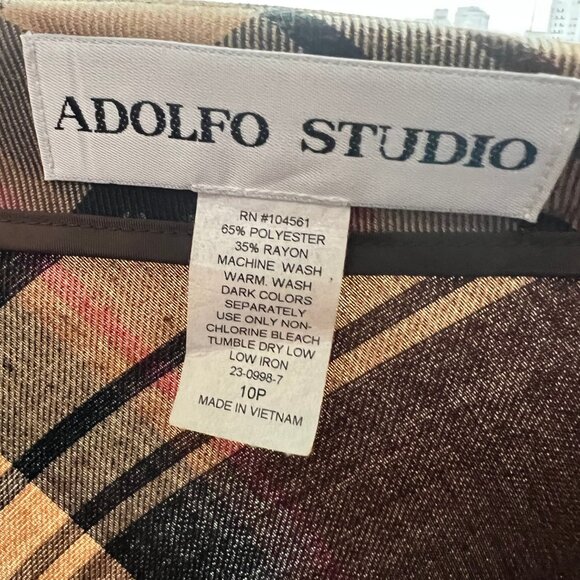 Adolfo Studio Plaid Skirt - Picture 4 of 6